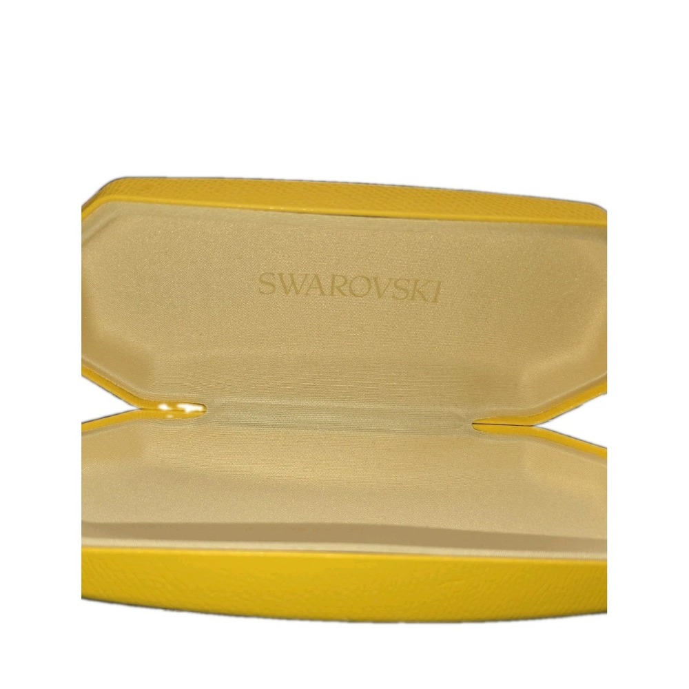 Swarovski Eyeglasses Case Unisex OS Yellow Good Hard Shell Clam Sunglasses Case